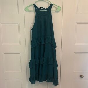 Elegant Teal Tiered Women’s Dress